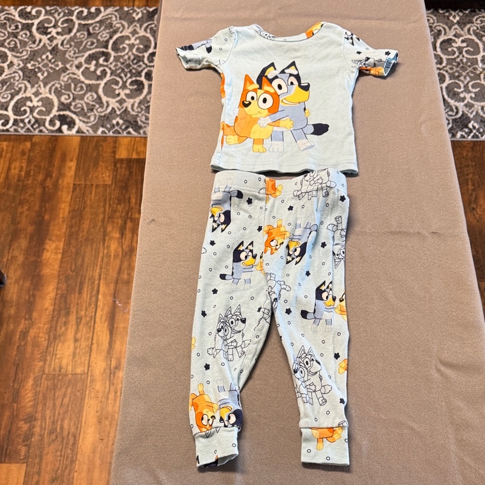 Kids Cartoon Character Pajamas, Light Blue and Orange